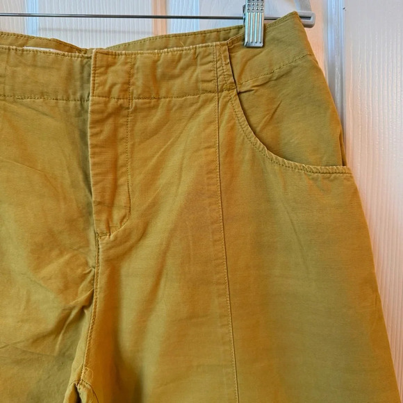 Anthropologie Pilcro Porto Wide Leg Crop Pants Chartruese size 28 Yellow Tan - Picture 8 of 14
